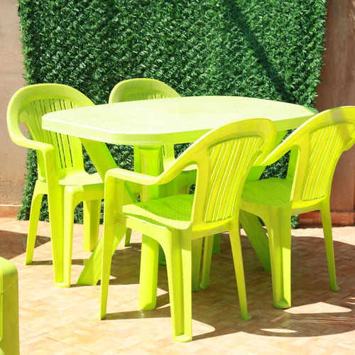 Table Pieds Croisés 1.20×0.80 cm + 4 Chaises qualité supérieure durable