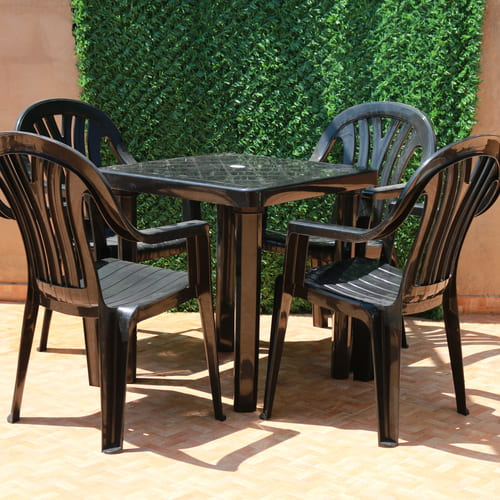 Tables de haute qualité 0,75× 0,75 cm + 4 Chaises de jardin – Image 4