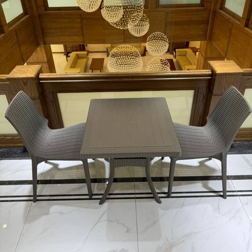 Table Carré Marina Pieds Croisé + 4 Chaise Sans Accoudoire