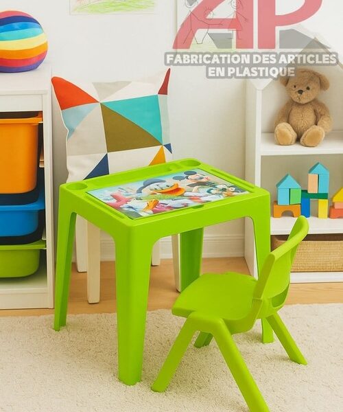 Bureau coloré et ludique avec chaises pour enfants