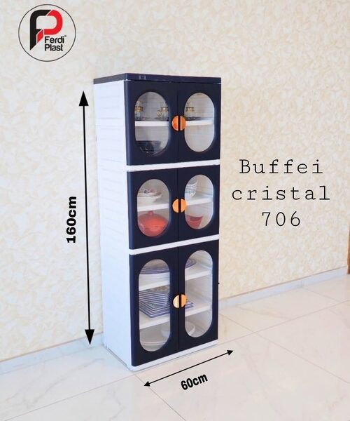Buffets Pour Cuisine Cristal 7 étagères Élégant et Pratique