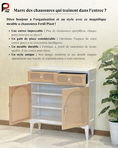 Meuble à Chaussures Élégant Ferdi Plast – Image 2